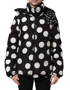 Dolce & Gabbana Black White Polka Dot Hooded Blouson Jacket