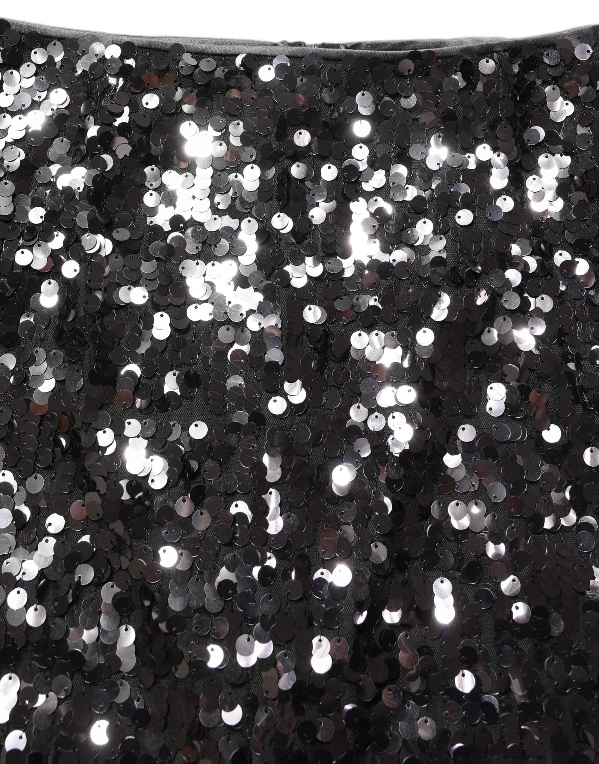 Dolce & Gabbana Brown Sequinned Embellished Pencil Cut Skirt