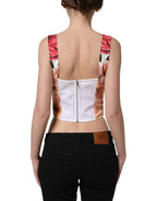 Dolce & Gabbana Multicolor Floral Cropped Bustier Tank Top
