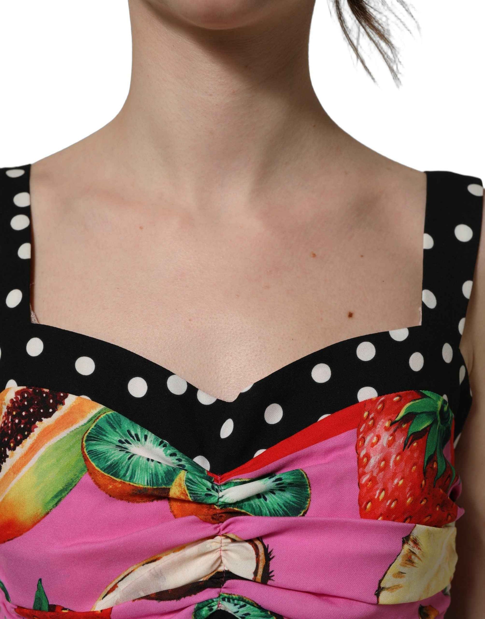 Dolce & Gabbana Multicolor Silk Cropped Bustier Corset Top
