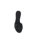 Dolce & Gabbana Black Rubber Flat Sandals