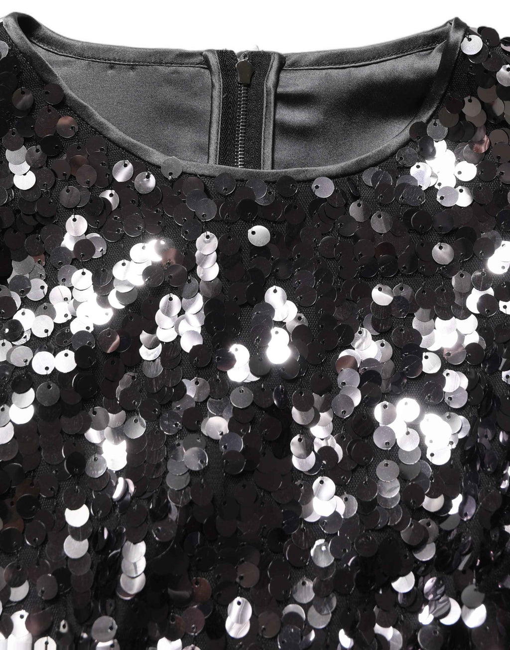 Dolce & Gabbana Black Sequined Long Sleeves Crop Blouse Top