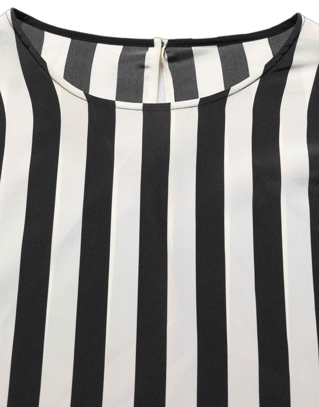 Dolce & Gabbana Black White Stripes Round Neck Blouse Top