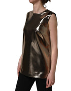 Dolce & Gabbana Metallic Bronze Roundneck SleevelessTank Top