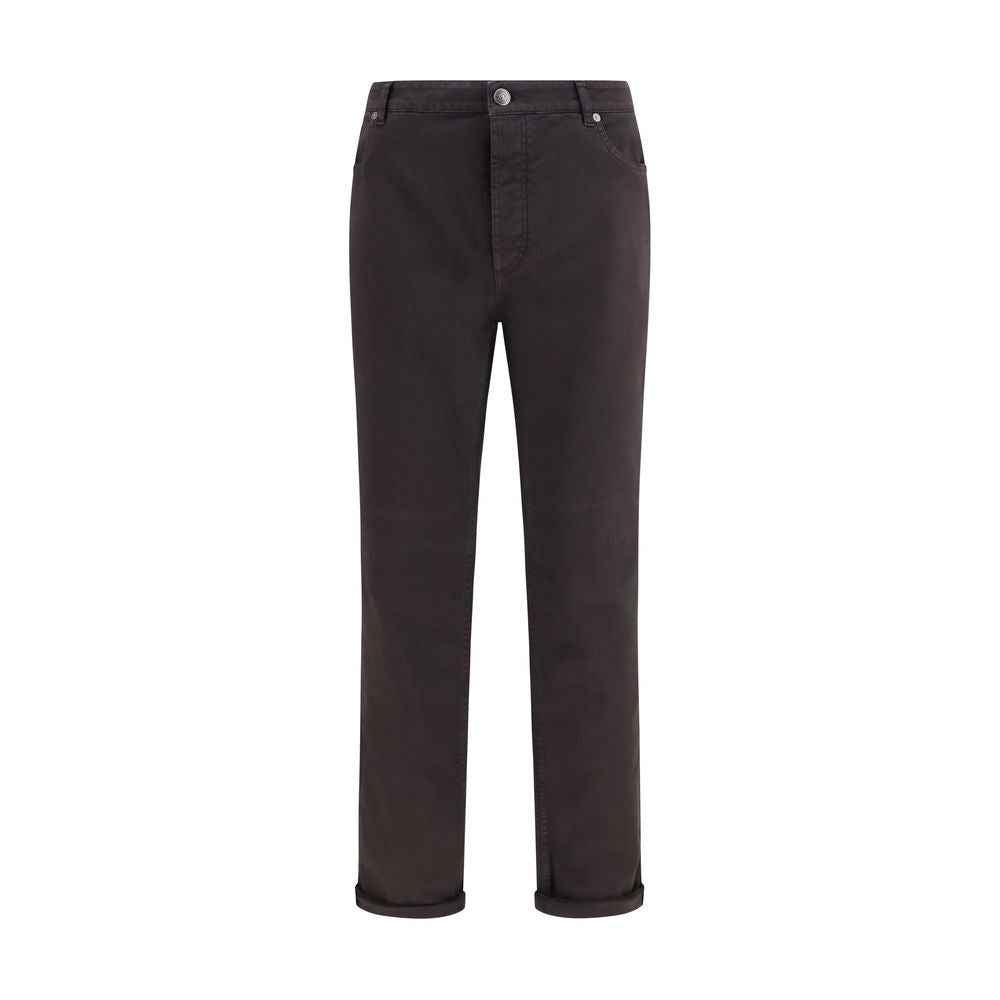 Brunello Cucinelli Brown Cotton Cropped Jeans