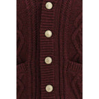 Brunello Cucinelli Bordeaux Cashmere Cardigan