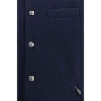 Brunello Cucinelli Blue Wool Oves Aries Sleeveless Jacket