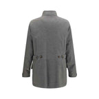 Brunello Cucinelli Gray Cashmere Full-Length Jacket