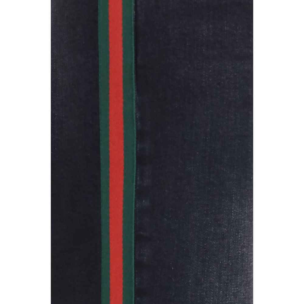 Gucci Black Cotton Straight-Leg Jeans