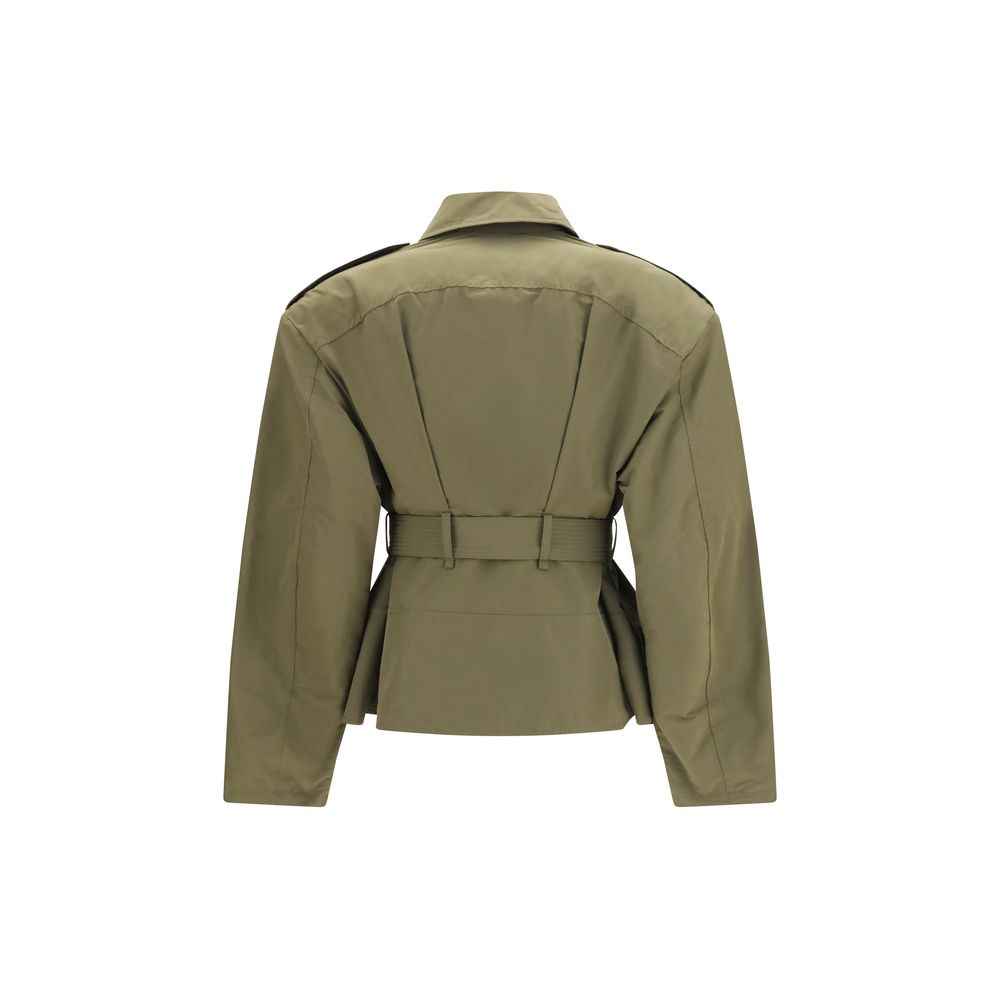 Alexander McQueen Bicolor Cotton Full-Length Jacket