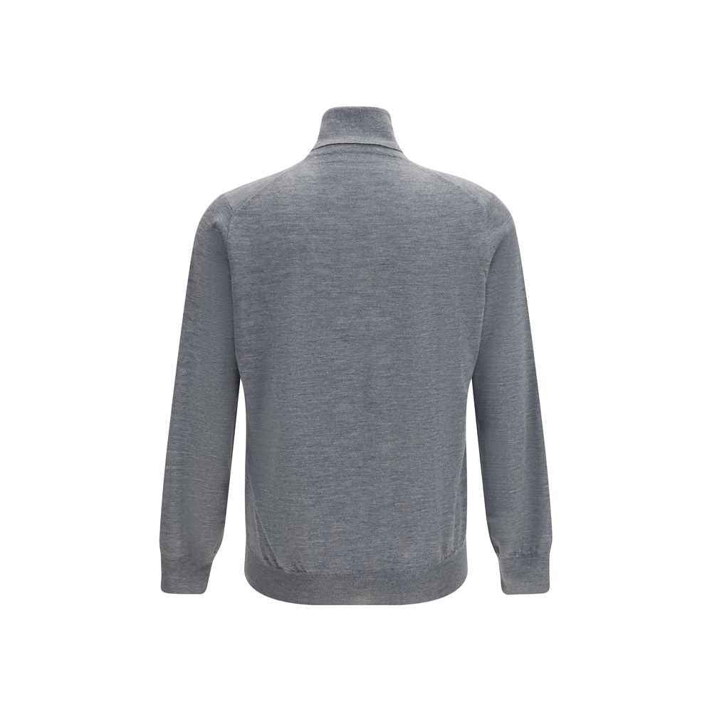 Brunello Cucinelli Gray Wool Oves Aries Turtleneck