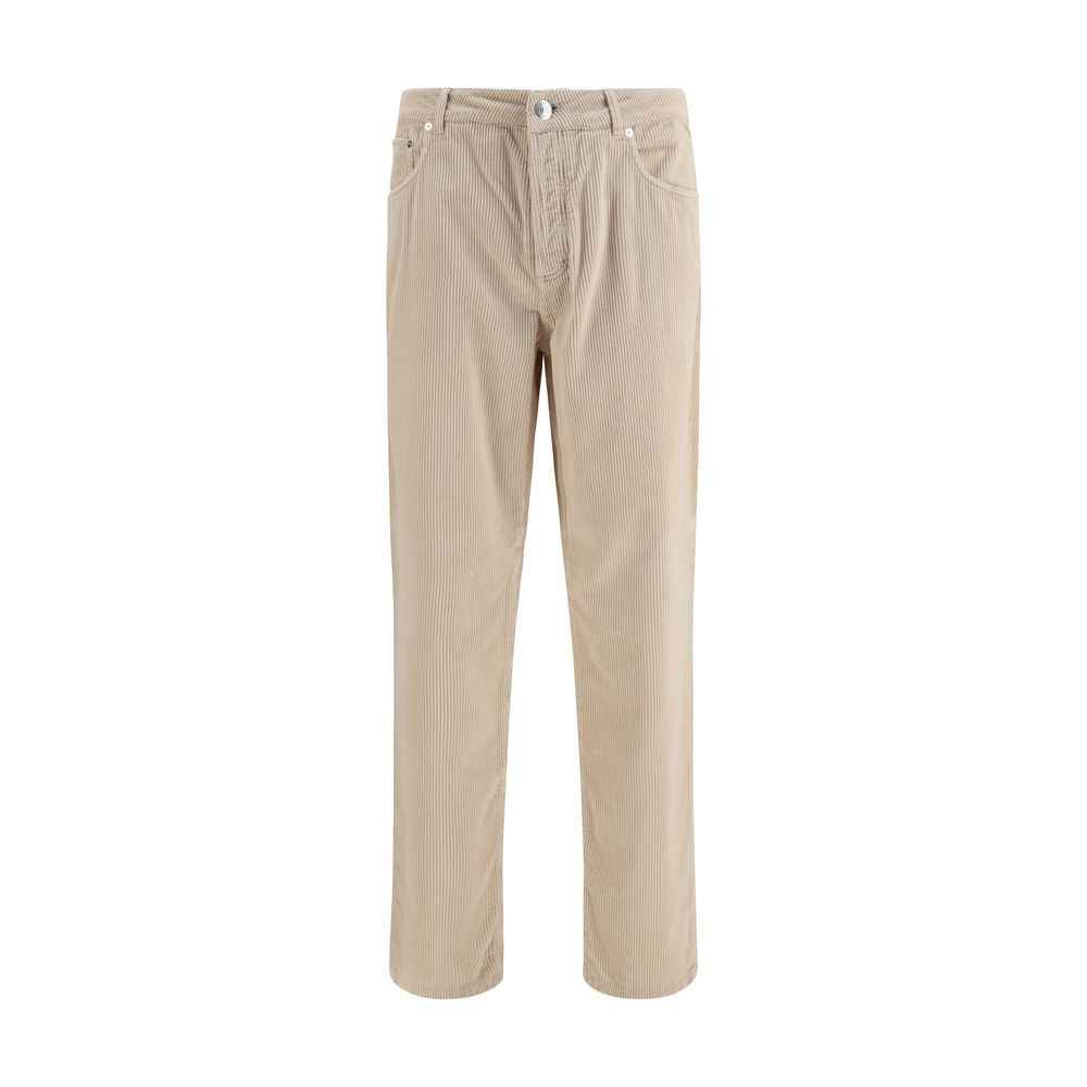 Brunello Cucinelli Beige Cotton Casual Pants