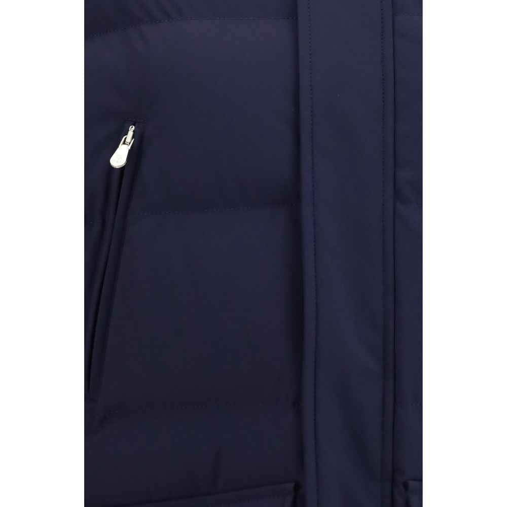 Brunello Cucinelli Blue Goose Down Full-Length Jacket