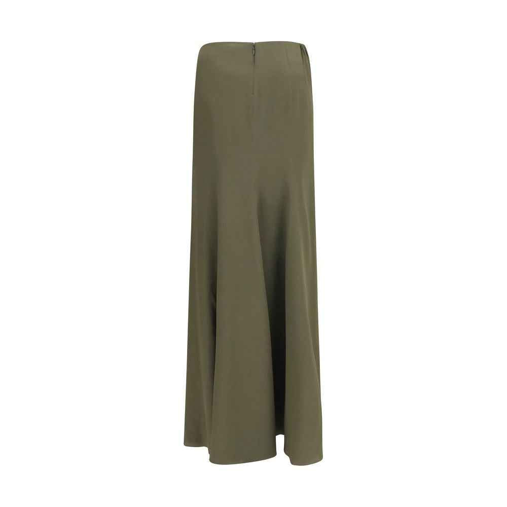 Alexander McQueen Bicolor Silk Long Skirt