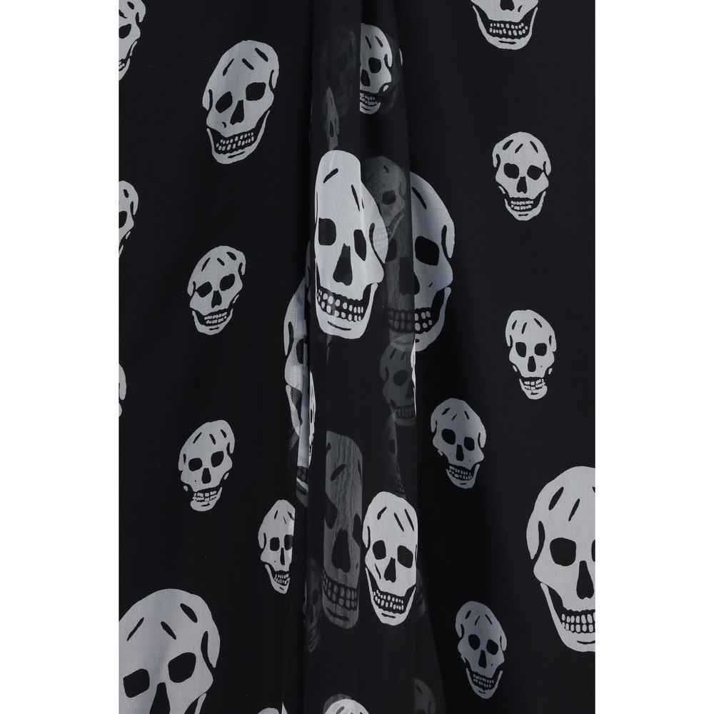 Alexander McQueen Black Silk Long Skirt