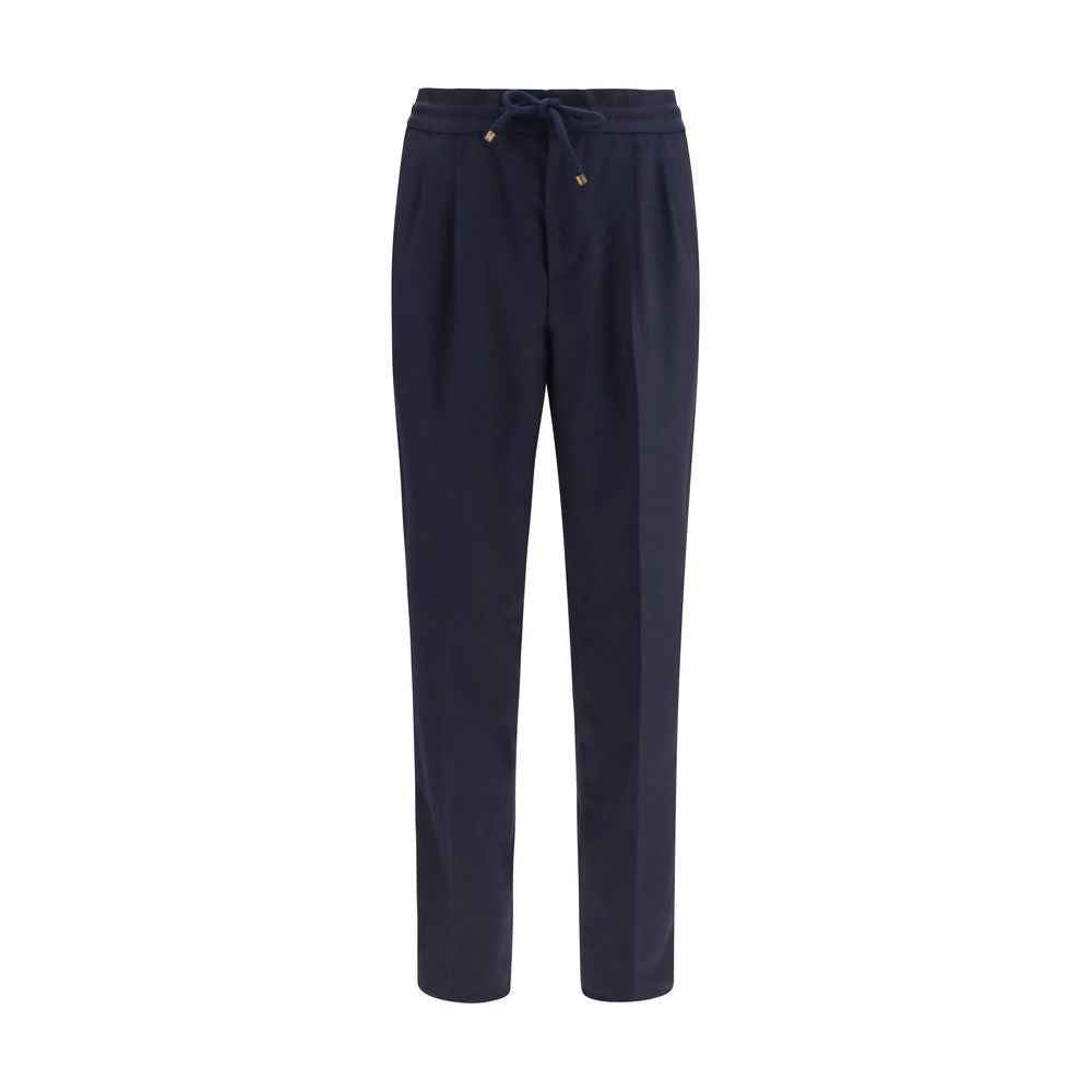 Brunello Cucinelli Blue Wool Oves Aries Casual Pants