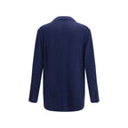 Brunello Cucinelli Blue Cashmere Full-Length Jacket