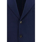 Brunello Cucinelli Blue Cashmere Full-Length Jacket