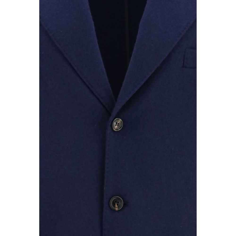 Brunello Cucinelli Blue Cashmere Full-Length Jacket
