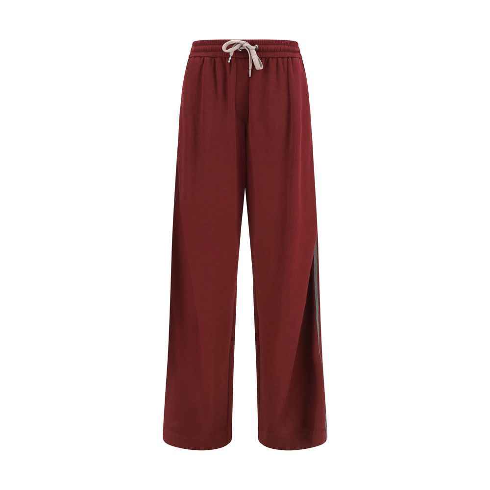 Brunello Cucinelli Bordeaux Cotton Athletic Pants