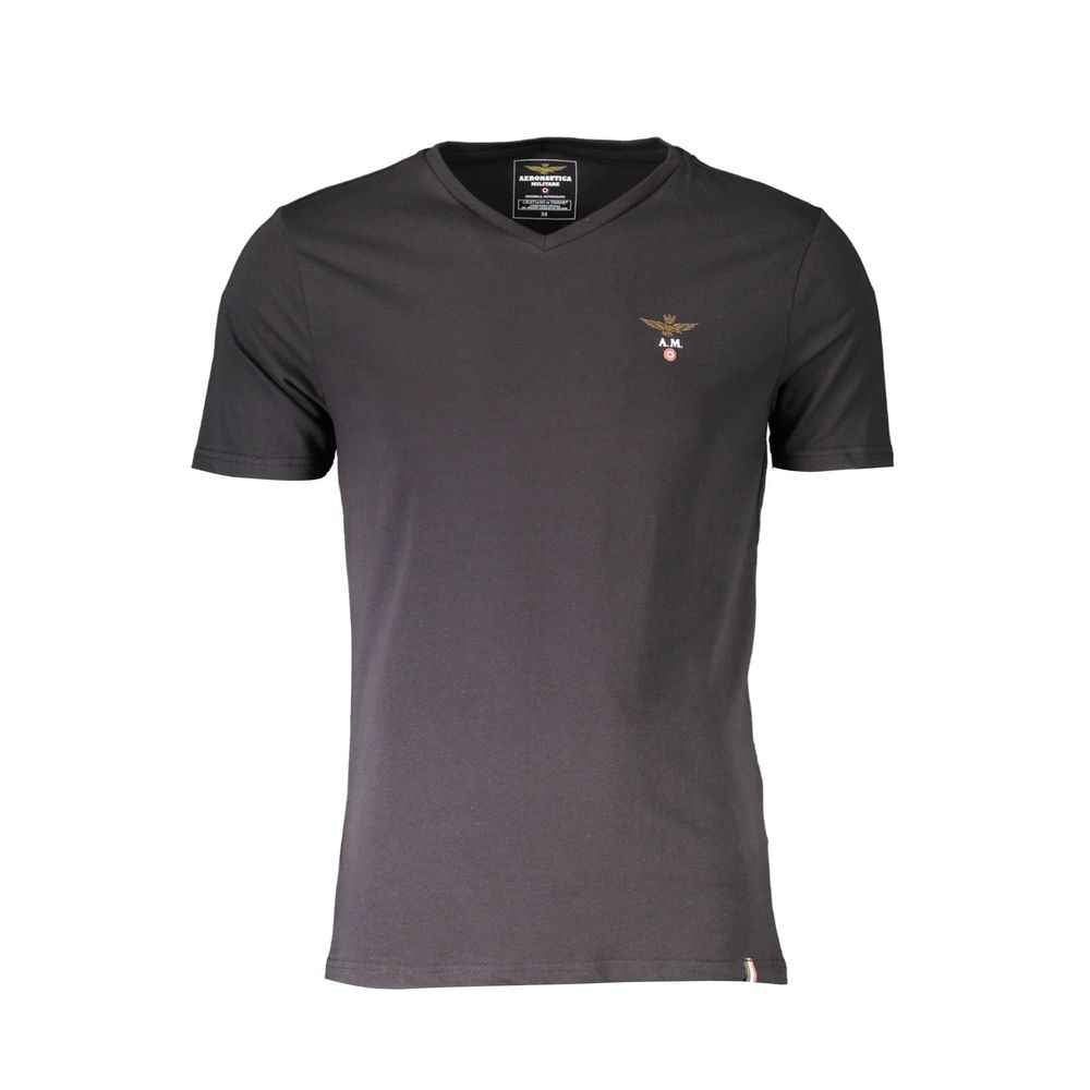 Aeronautica Militare Black Cotton Men's Shirt