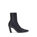 Khaite Black Calf Leather Bos Taurus Ankle Boots