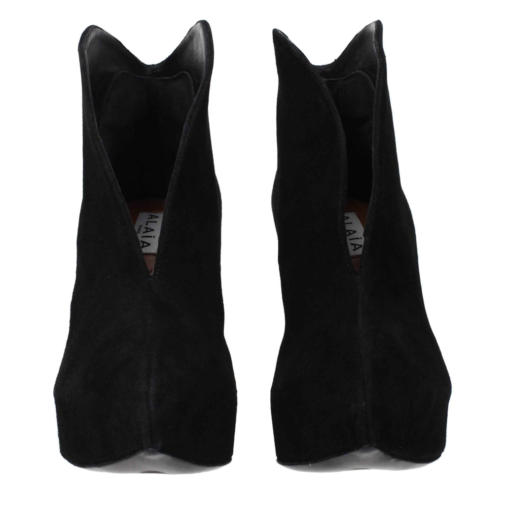 Alaïa Black Leather Ankle Boots
