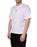 Dolce & Gabbana White Metal DG Logo Cotton Short Sleeves T-shirt