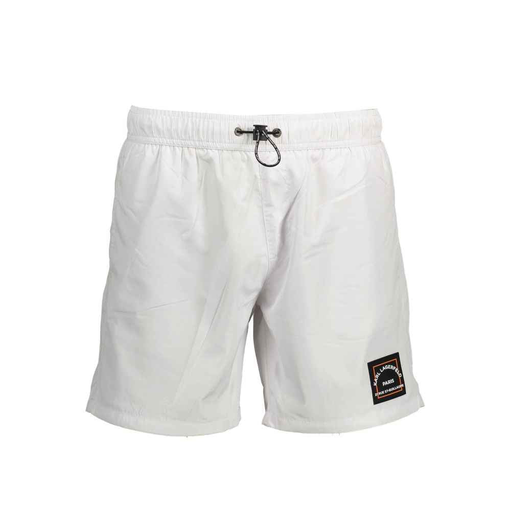 Karl Lagerfeld Bianco Polyester Men's Swim Boxer
