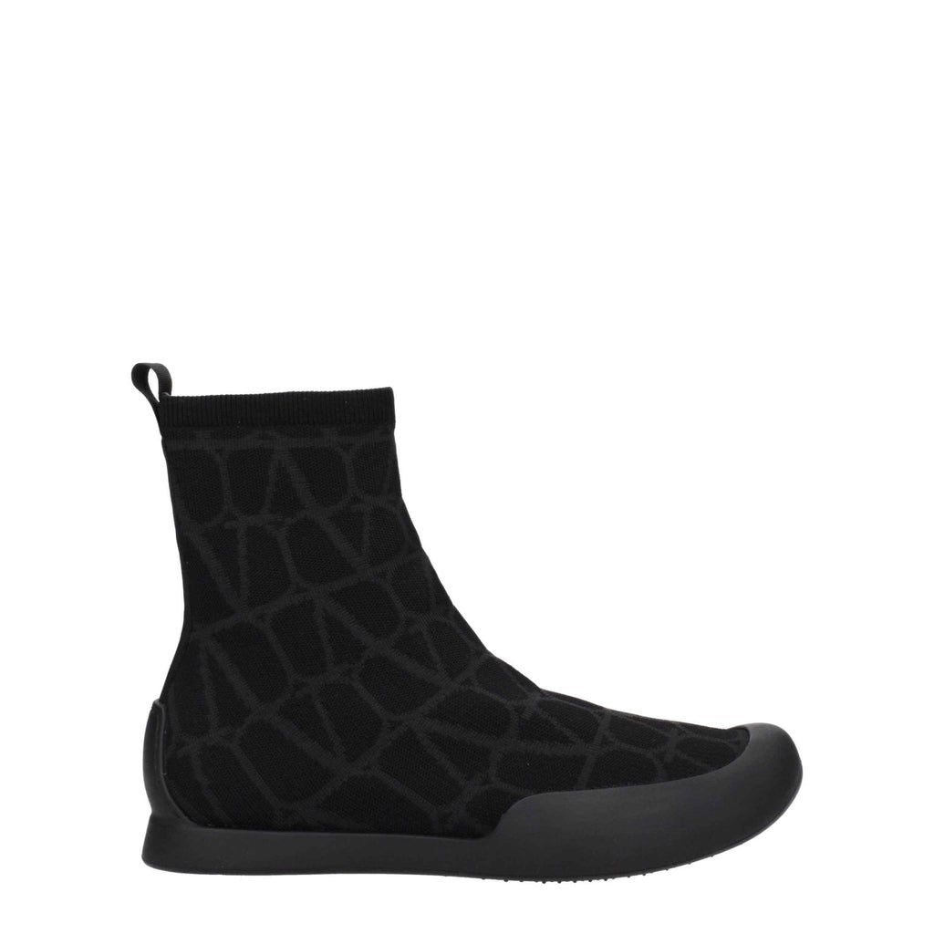 Valentino Garavani Black Fabric High Top Sneakers