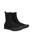 Valentino Garavani Black Fabric High Top Sneakers