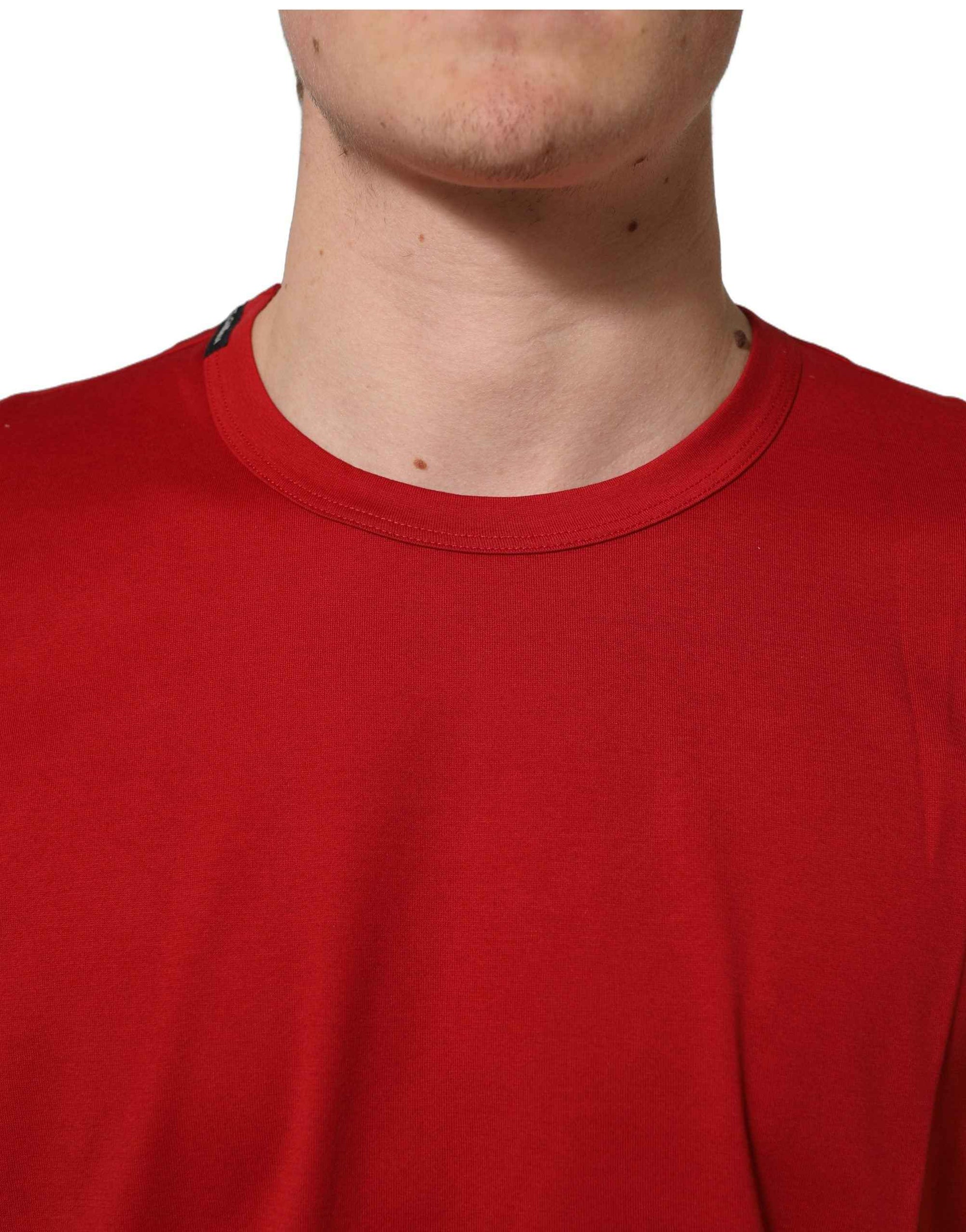 Dolce & Gabbana Red Goodluck 2023 Cotton Crew Neck T-shirt