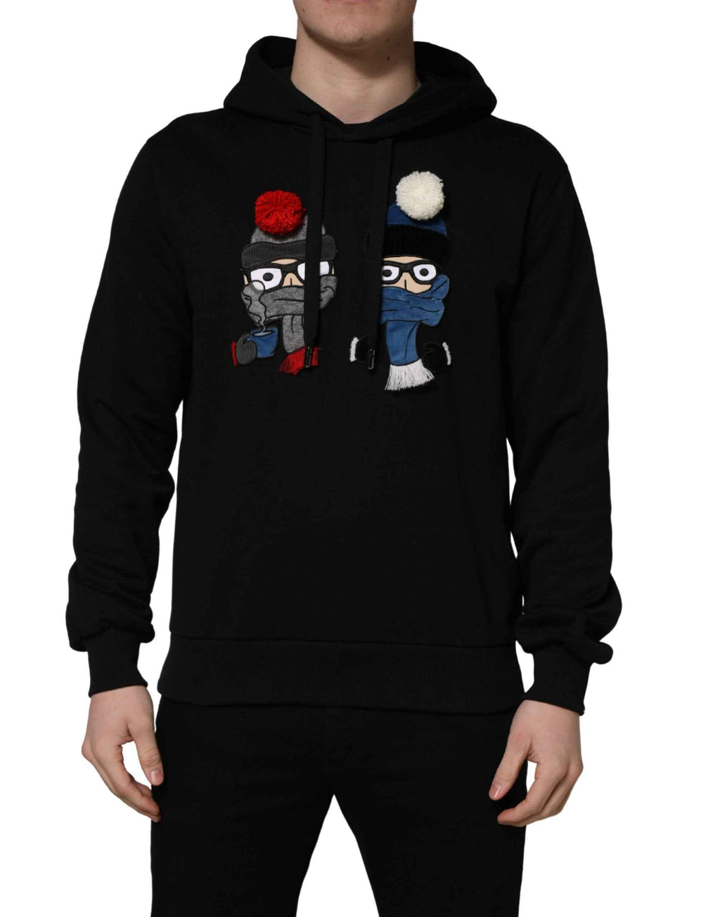 Dolce & Gabbana #dgfamily Black Cotton Hooded Men Sweatshirt Sweater