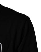 Dolce & Gabbana Black Graphic Logo Crew Neck Wool Pullover Sweater