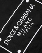 Dolce & Gabbana Black Graphic Logo Crew Neck Wool Pullover Sweater