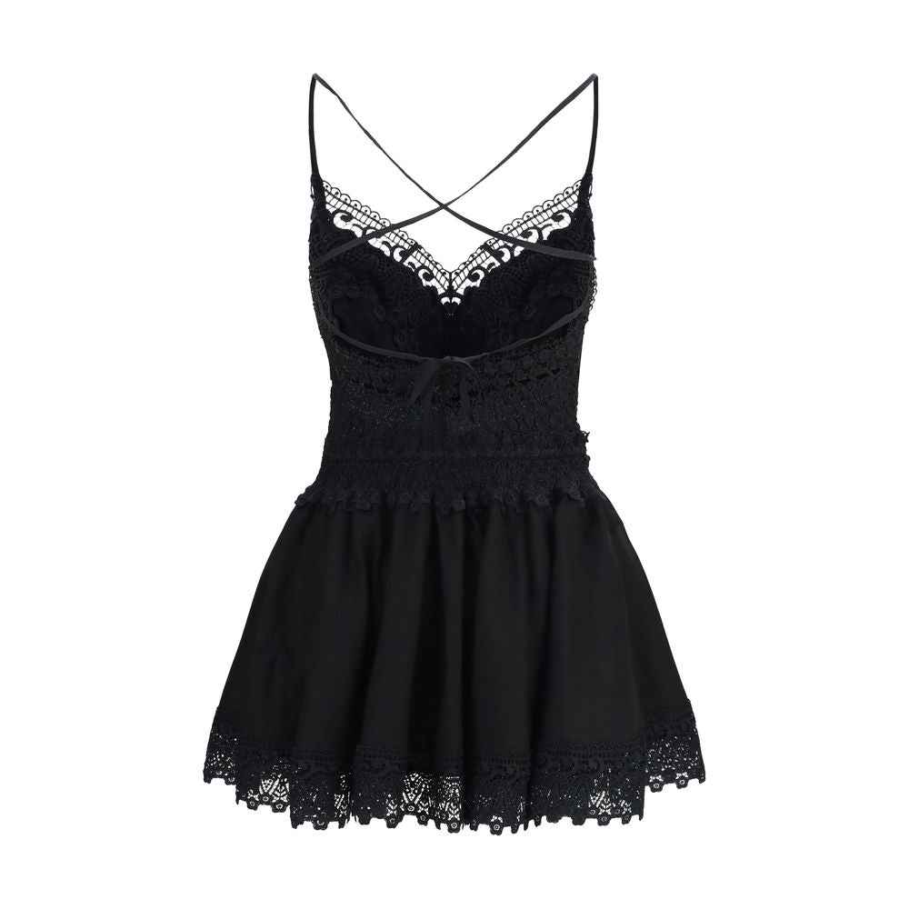 Charo Ruiz Black Cotton Casual Dress
