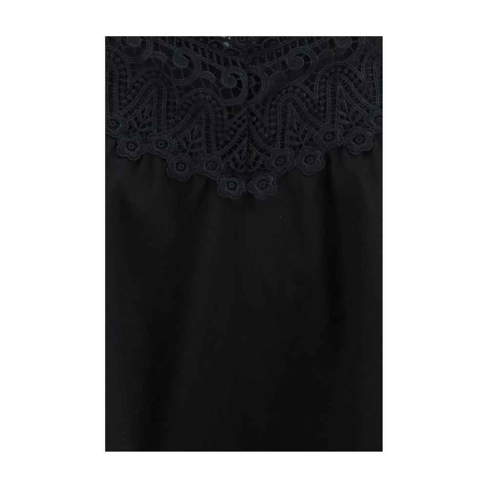 Charo Ruiz Black Cotton Casual Dress