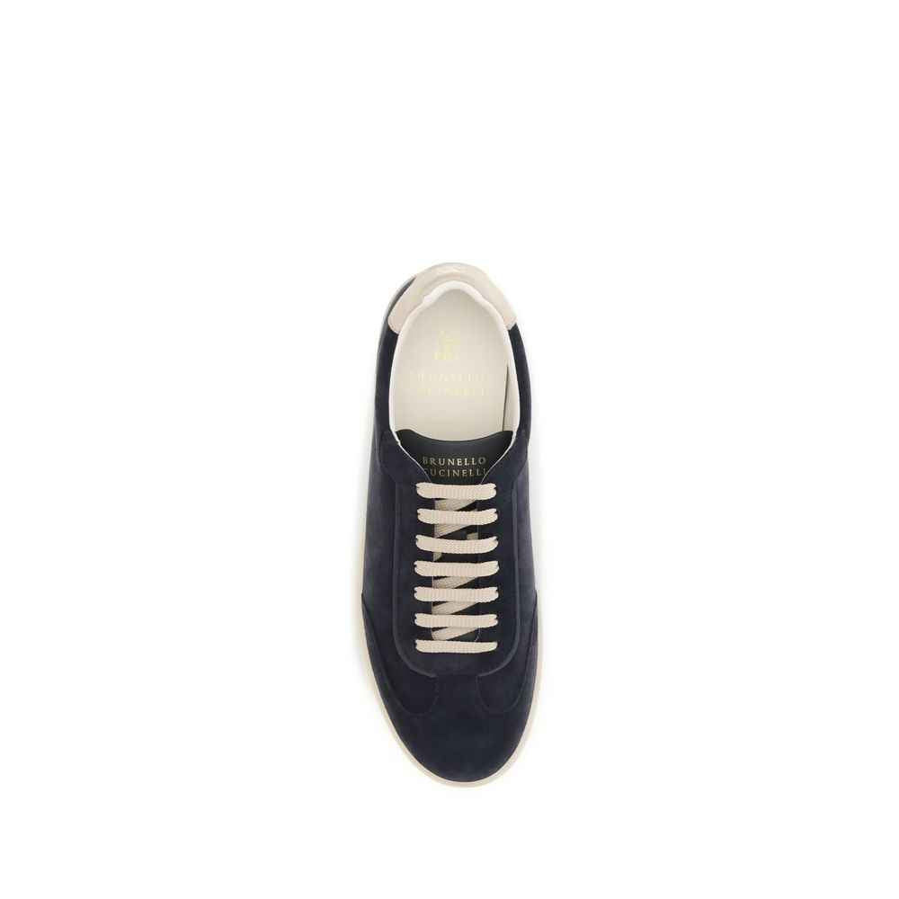 Brunello Cucinelli Brown Calf Leather Bos Taurus Low Top Sneakers