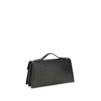 Alexander McQueen Black Calf Leather Bos Taurus Shoulder Bag