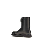 Alexander McQueen Black Calf Leather Bos Taurus Lace-Up Boots