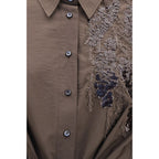 Brunello Cucinelli Brown Cotton Casual Dress