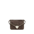 Valentino Garavani Brown Suede Leather Shoulder Bag