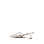Amina Muaddi White Calf Leather Bos Taurus Sandals