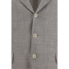 Brunello Cucinelli Beige Linen Full-Length Jacket