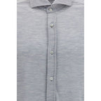 Brunello Cucinelli Gray Silk Dress Shirt