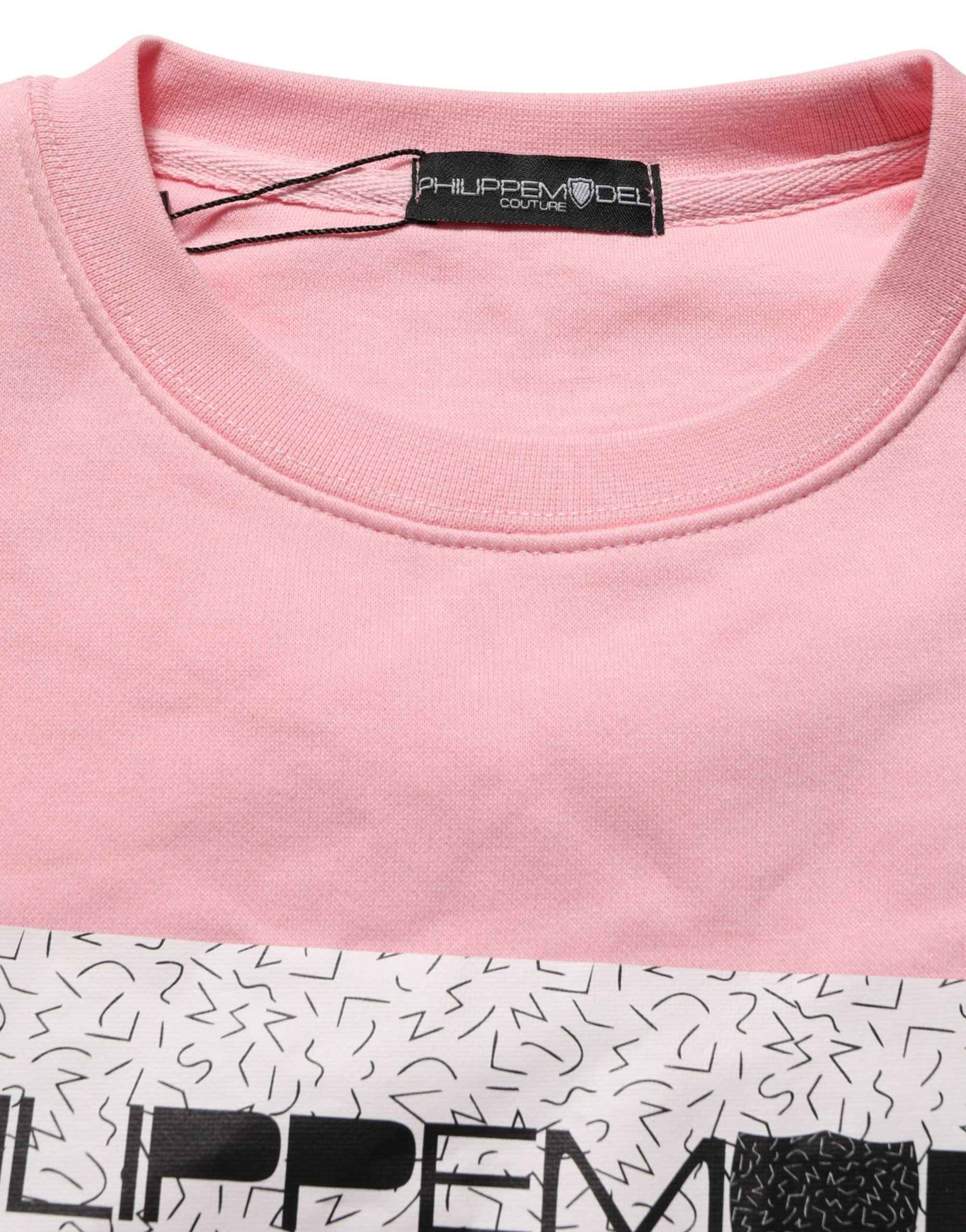 Philippe Model Pink Cotton Logo Long Sleeves Pullover Sweater