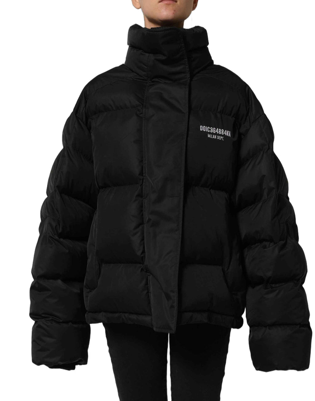 Dolce & Gabbana Black DGVIB3 Embroidered Padded Puffer Jacket
