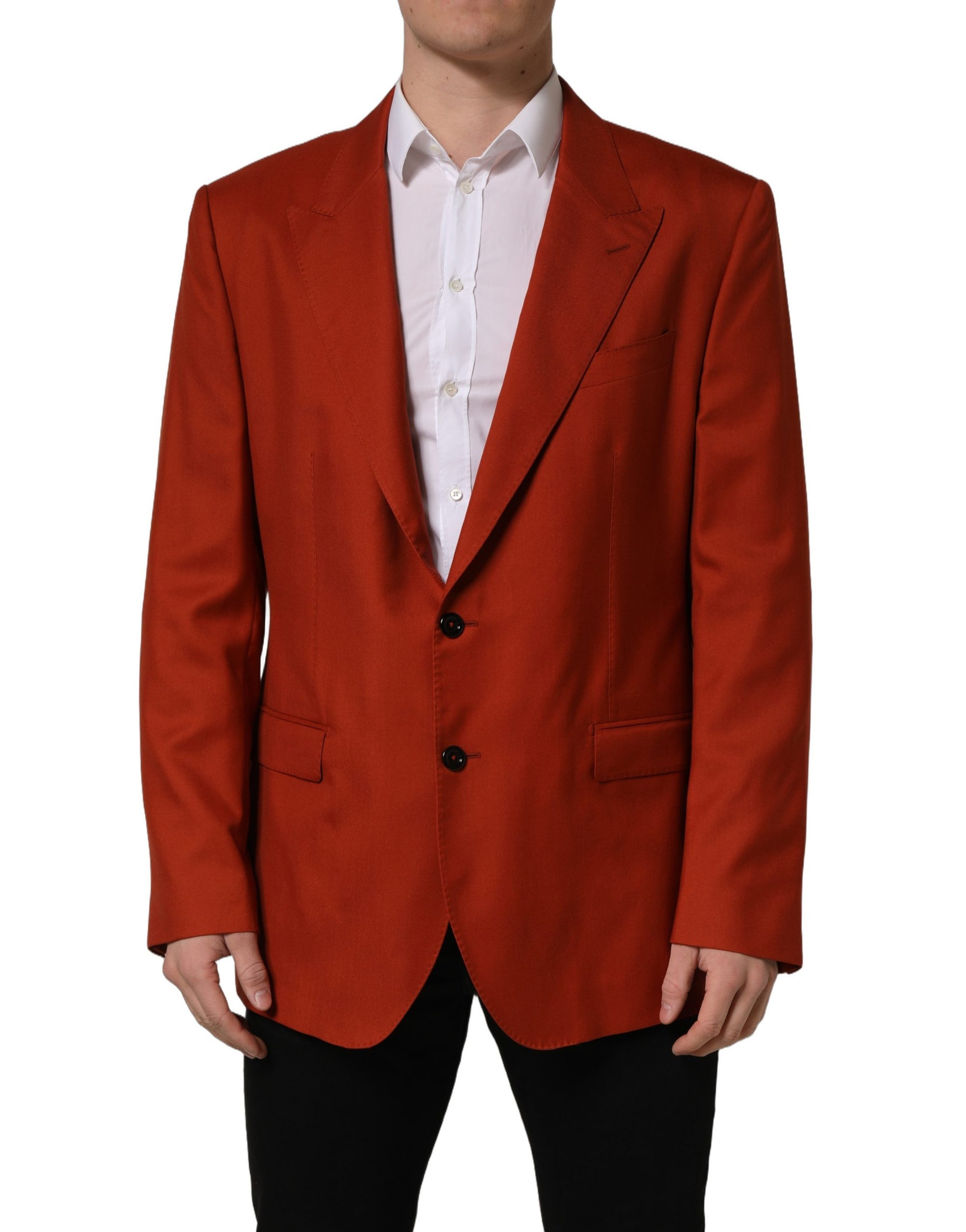 Dolce & Gabbana Red Cashmere Single Breasted Blazer Jacket