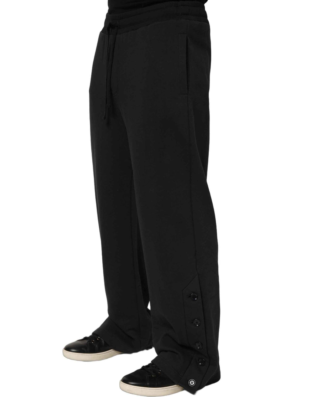 Dolce & Gabbana Black Drawstring Viscose Jogger Men Sweatpants Pants