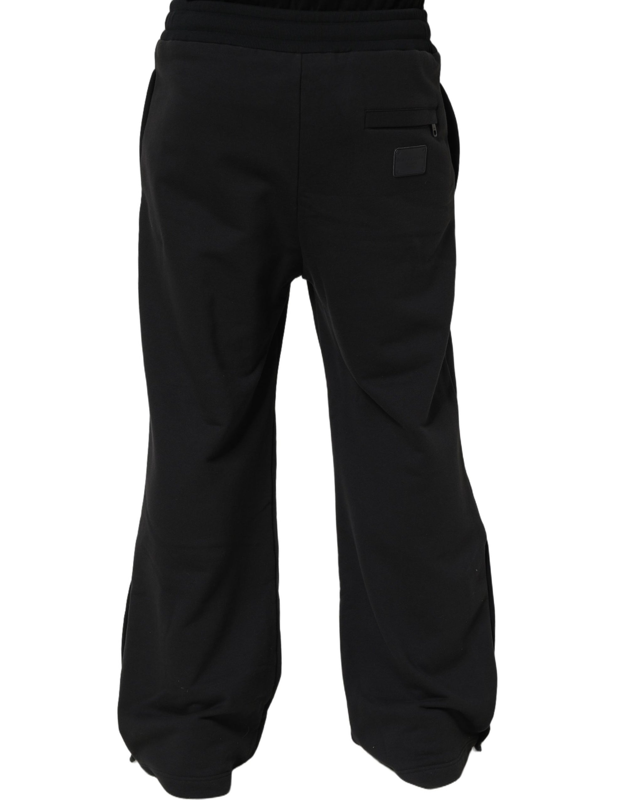 Dolce & Gabbana Black Drawstring Viscose Jogger Men Sweatpants Pants